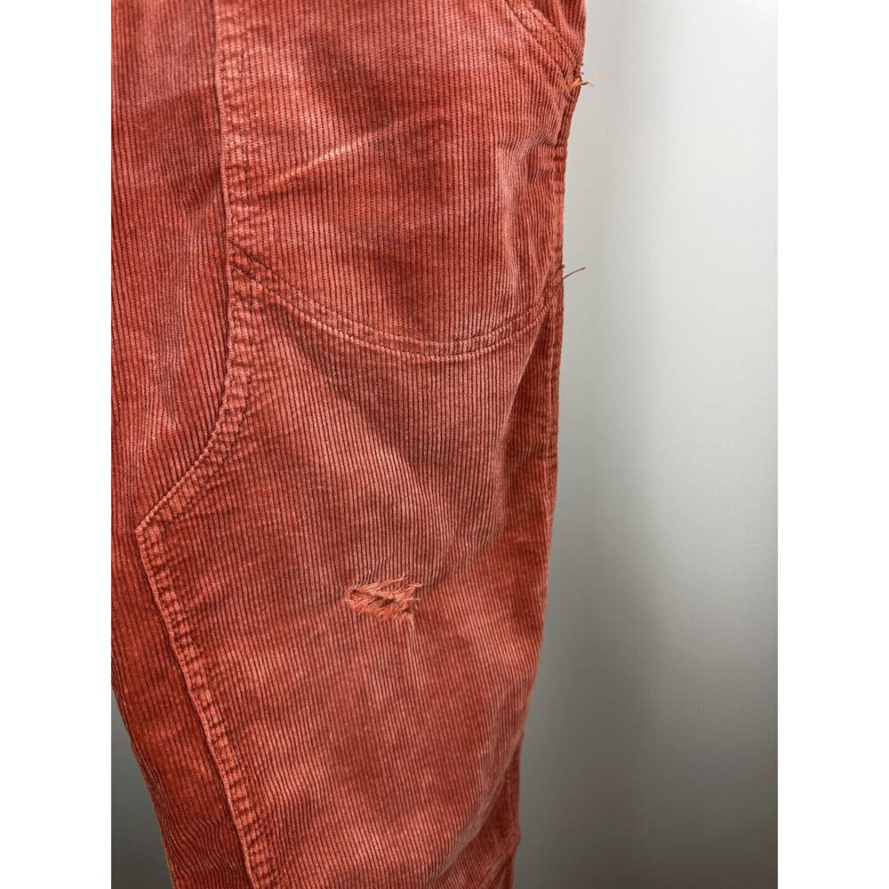 Anthropologie x PILCRO The Wanderer Corduroy Overalls Size 30 Distressed Orange - Picture 5 of 16